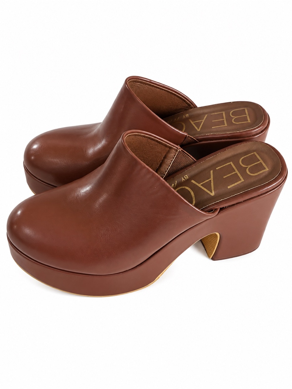 Beach by Matisse Jayde Brown Platform Mule Clogs Women's 8M Chunky Heel Y2K